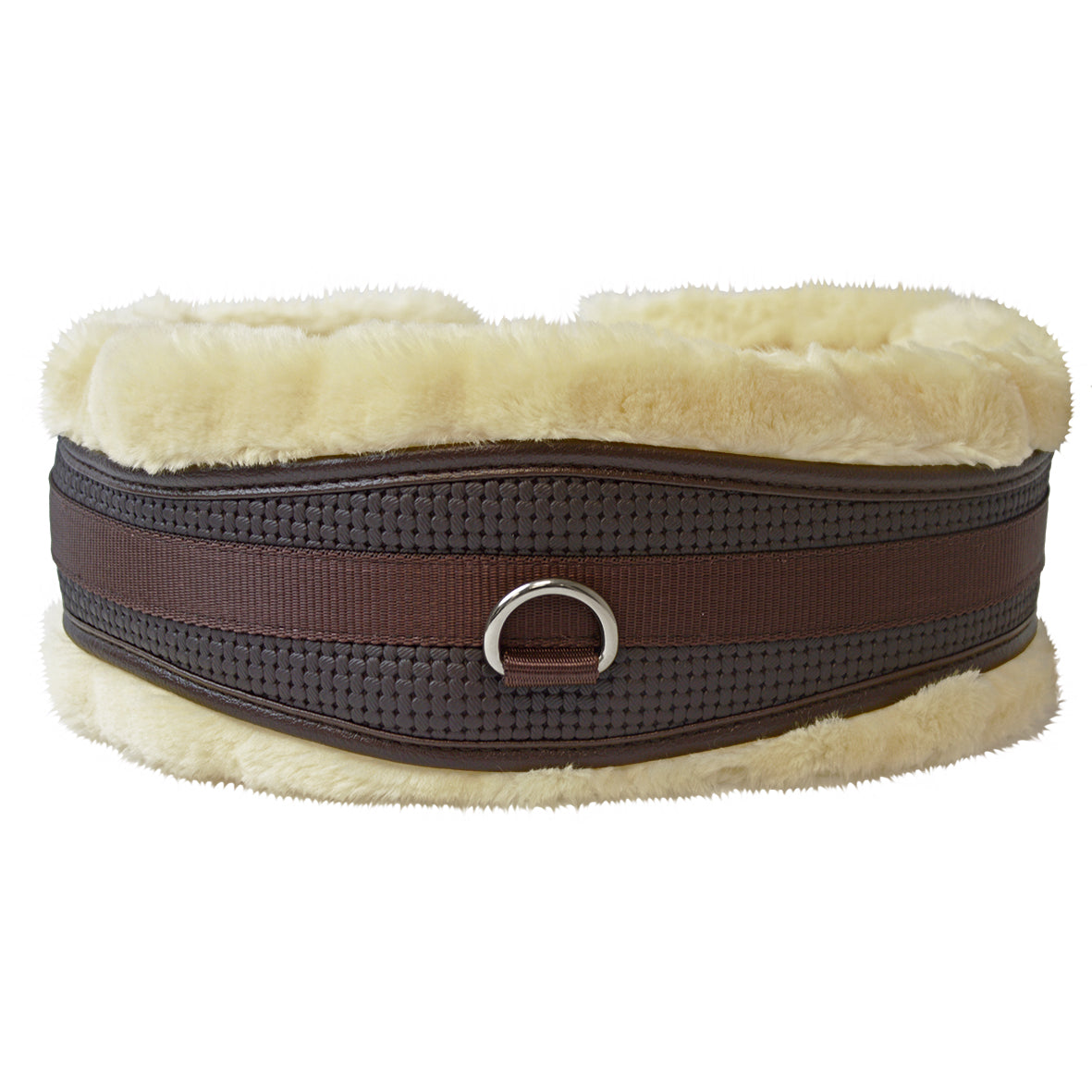 Sottopancia in agnello sintetico marrone rider e horse