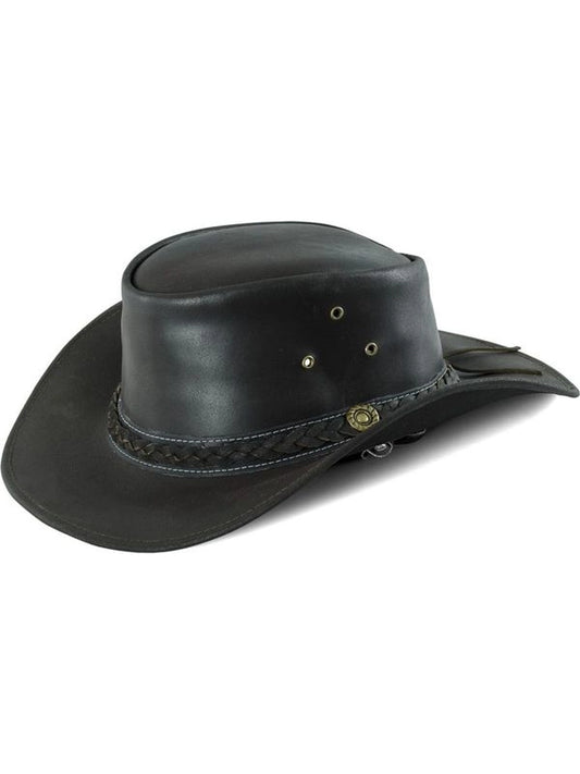Cappello in pelle modello "braid"