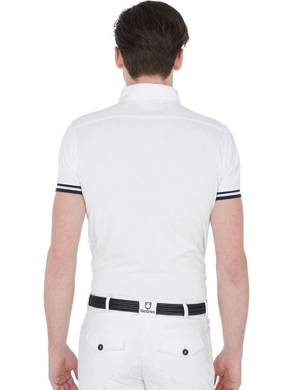 Polo uomo da concorso slim fit con inserti neri
