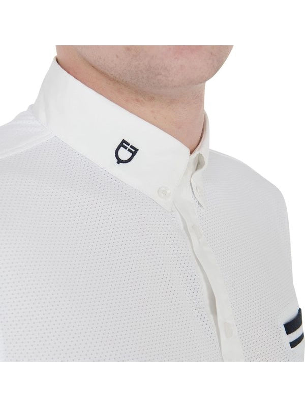 Polo uomo da concorso slim fit con inserti neri