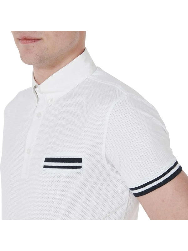 Polo uomo da concorso slim fit con inserti neri
