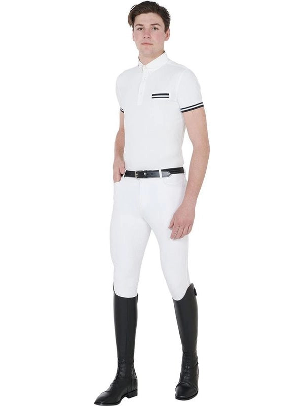 Polo uomo da concorso slim fit con inserti neri