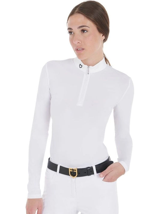 Polo donna da concorso slim fit manica lunga