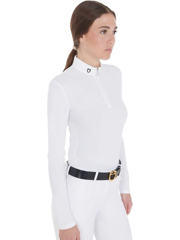 Polo donna da concorso slim fit manica lunga