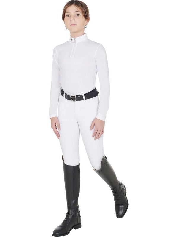 Polo bambina da concorso slim fit anti raggi UV