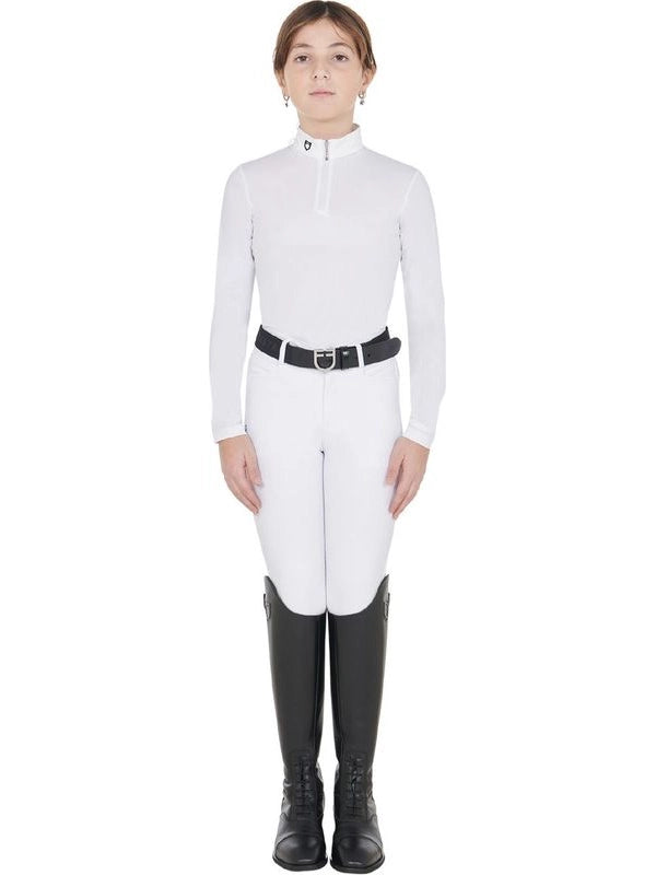 Polo bambina da concorso slim fit anti raggi UV