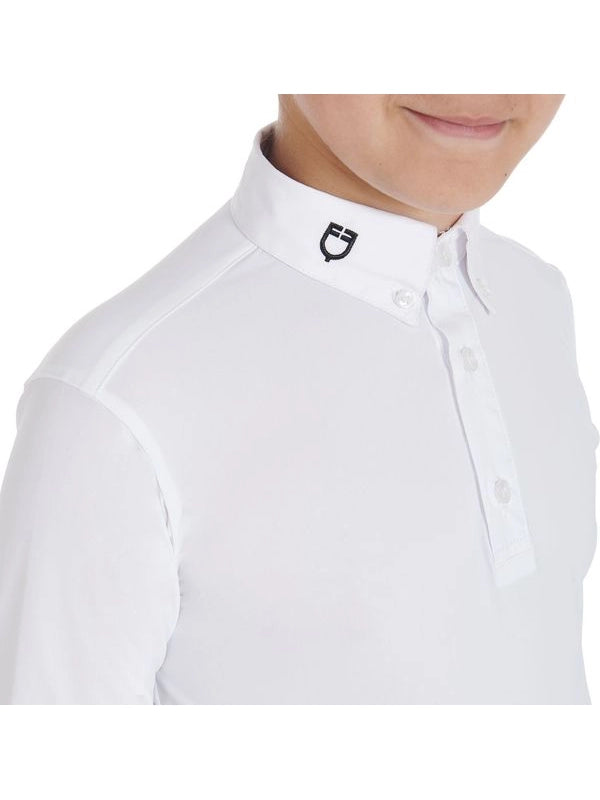 Polo bambino da concorso slim fit tre bottoni