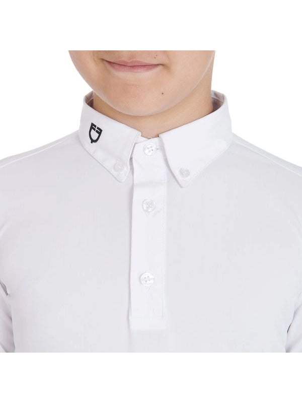 Polo bambino da concorso slim fit tre bottoni