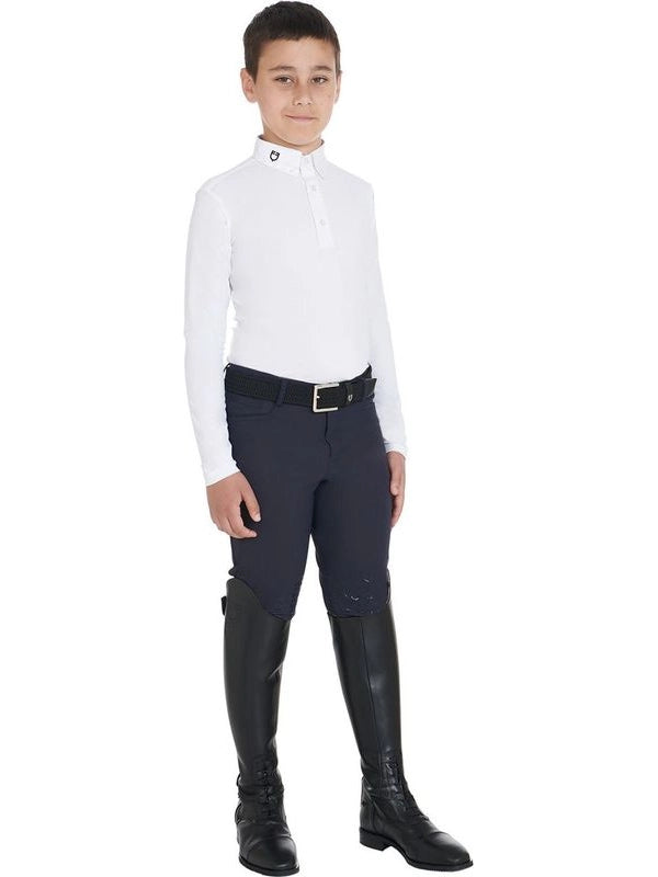 Polo bambino da concorso slim fit tre bottoni