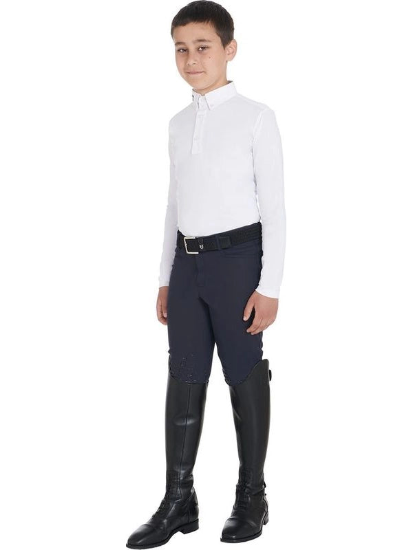 Polo bambino da concorso slim fit tre bottoni