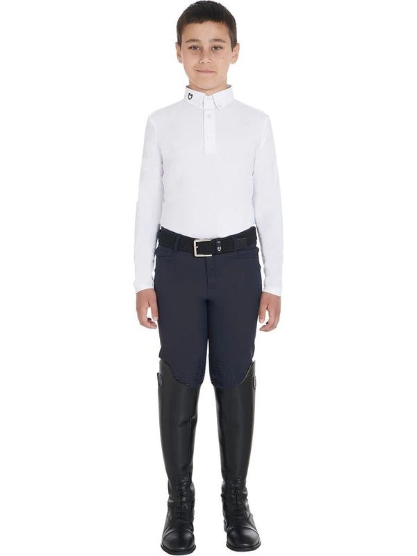 Polo bambino da concorso slim fit tre bottoni