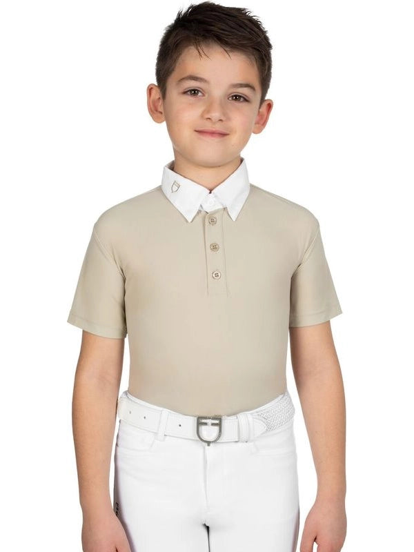 Polo bambino da concorso slim fit quattro bottoni