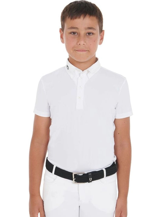 Polo bambino da concorso slim fit quattro bottoni