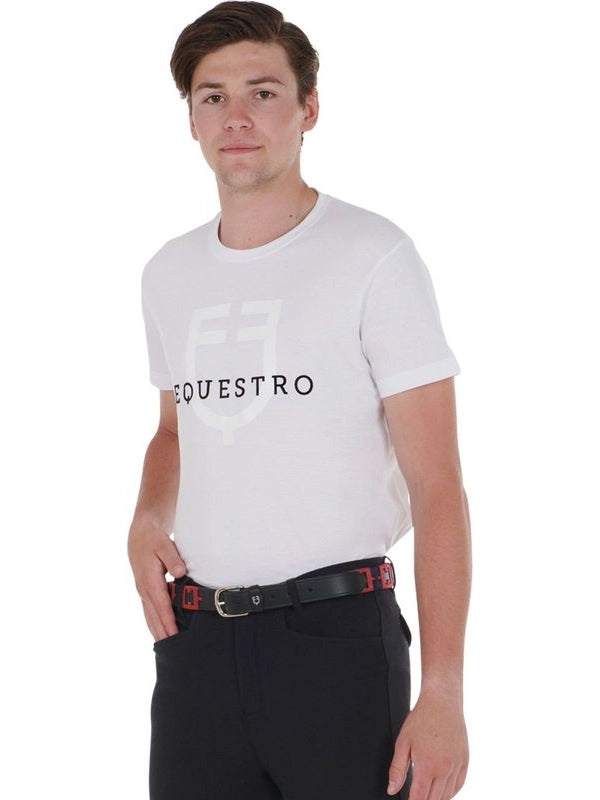 Cintura in cuoio con motivo geometrico