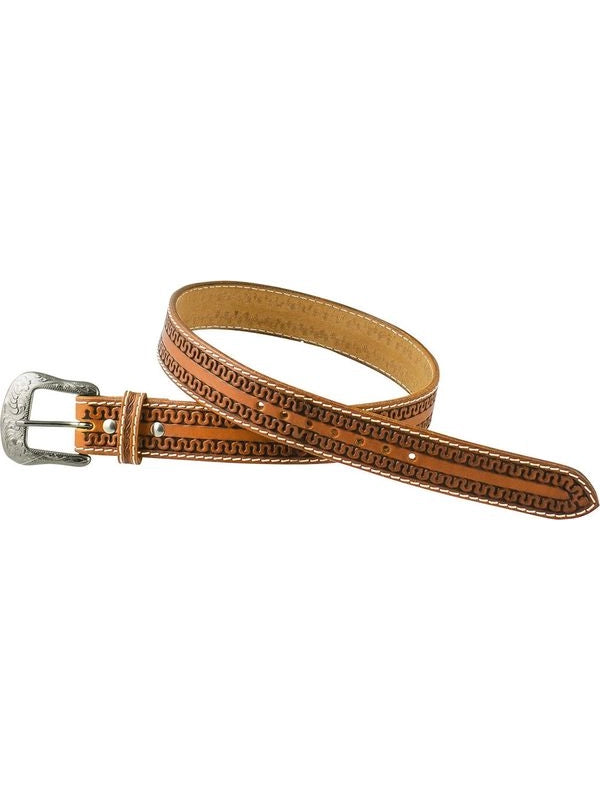 Cintura western in cuoio con lavorazione snake
