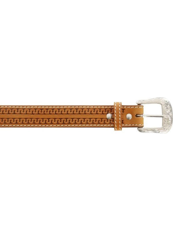 Cintura western in cuoio con lavorazione snake