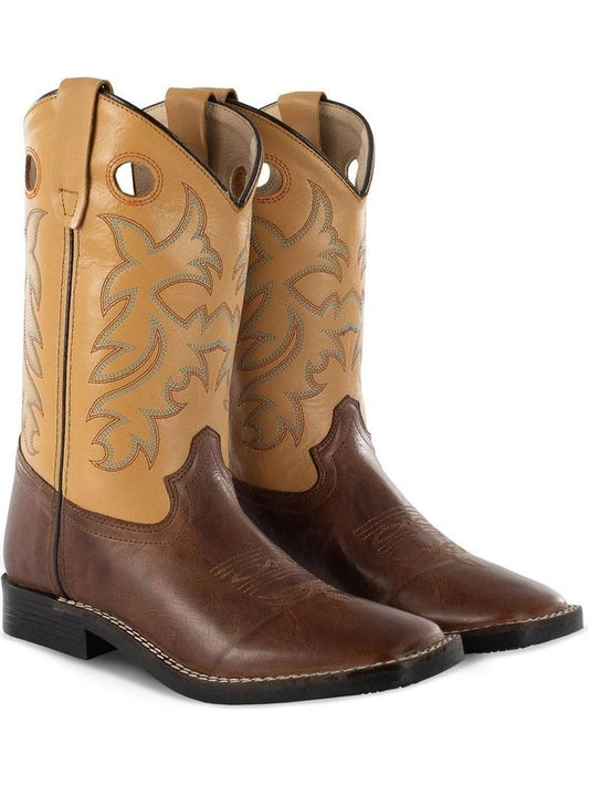 Stivali western bambino modello square brown/cognac