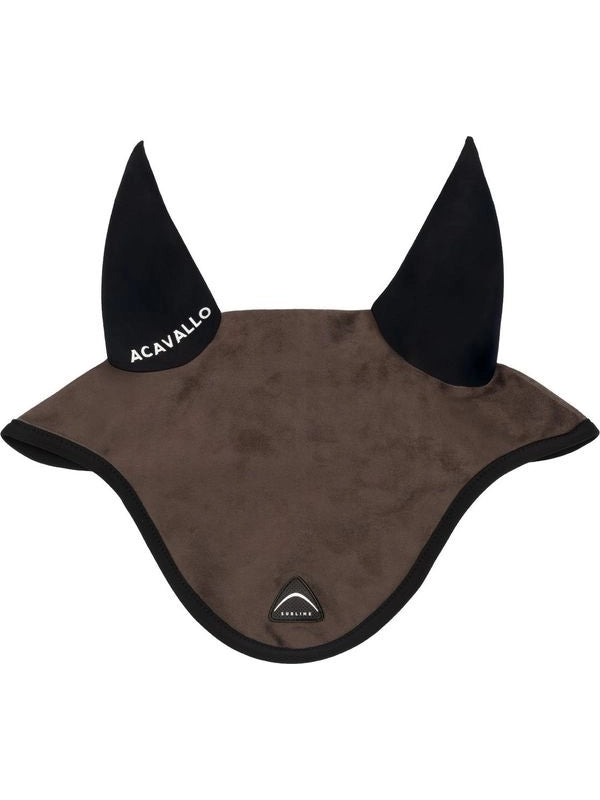 Cuffietta Sublime in camoscio con patch logata in silicone
