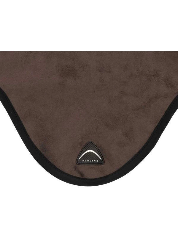 Cuffietta Sublime in camoscio con patch logata in silicone