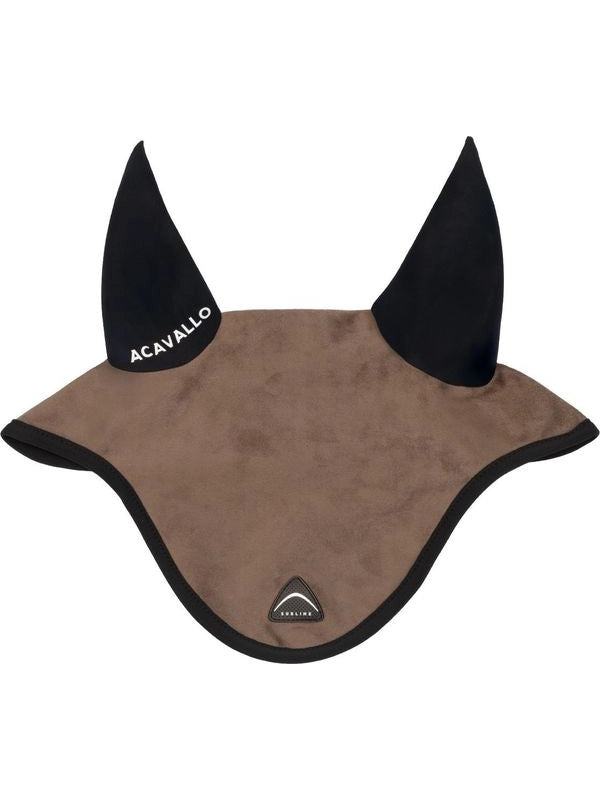Cuffietta Sublime in camoscio con patch logata in silicone