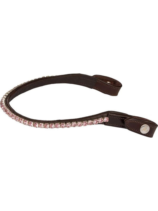 Frontalino pelle vitello cristalli rotondi