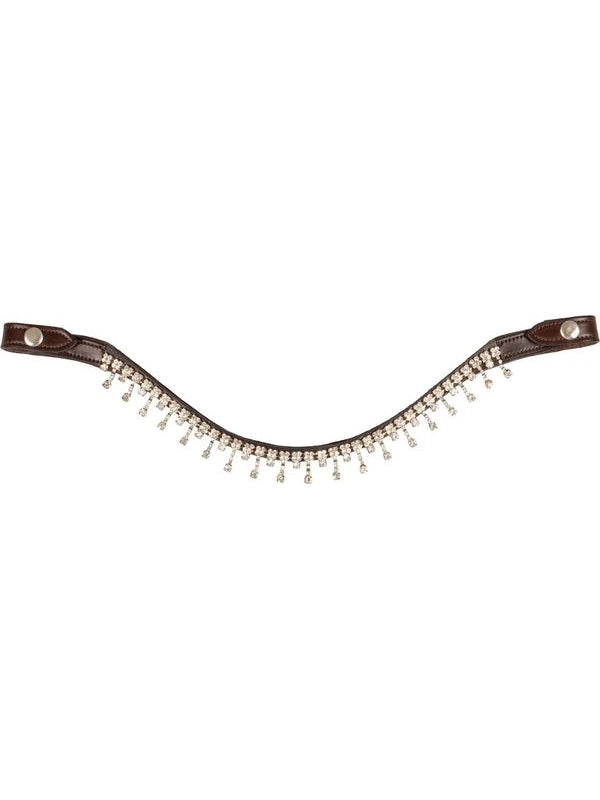 Frontalino Queen pelle vitello cristalli