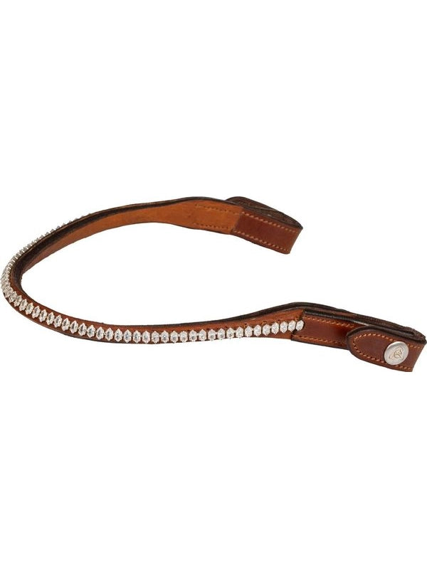Frontalino pelle vitello cristalli ovali