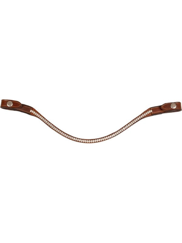 Frontalino pelle vitello cristalli ovali