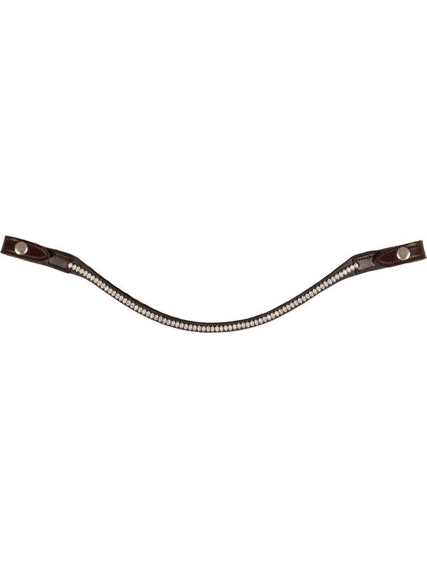 Frontalino pelle vitello cristalli ovali