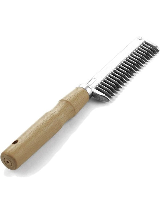 Pettine alluminio manico legno