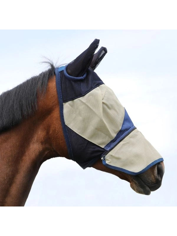 Maschera antimosche pvc c/copriorecchie e zip