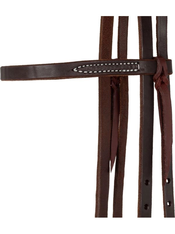 Browband black steel buckle oiled western bridle