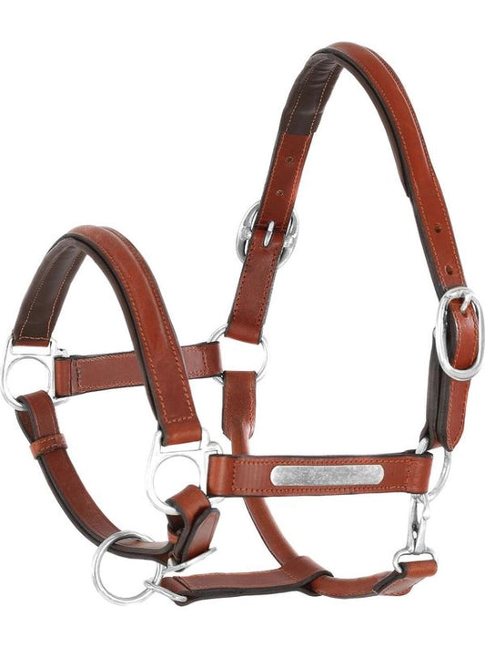 Cavezza cuoio doppiato fibbie ottone