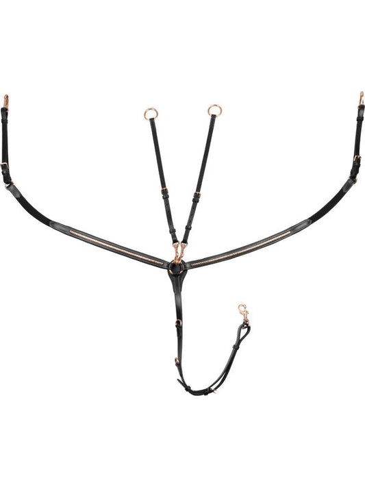 Pettorale con forchetta in pelle clincher rose gold