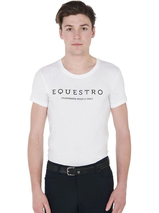 T-shirt uomo slim fit con scritta Equestro