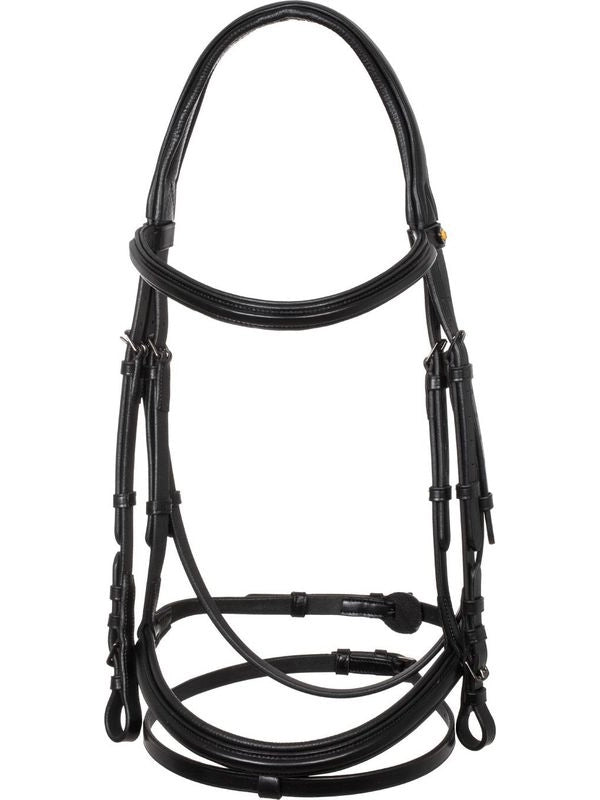 Briglia nera anatomica in pelle