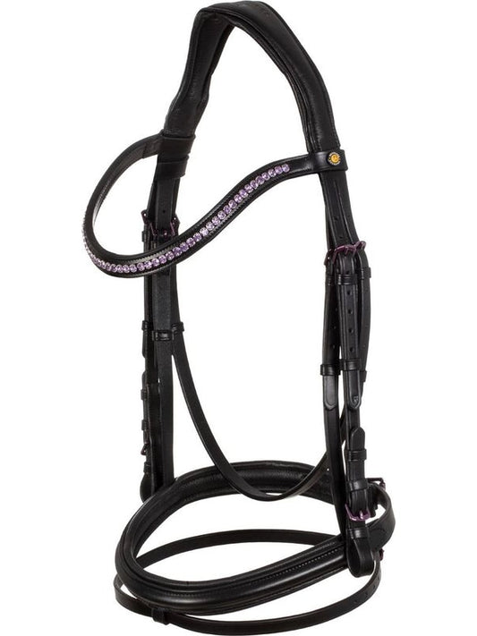 Briglia nera anatomica in pelle