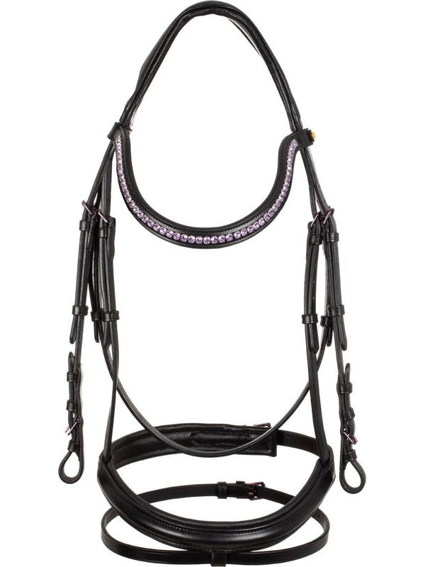 Briglia nera anatomica in pelle