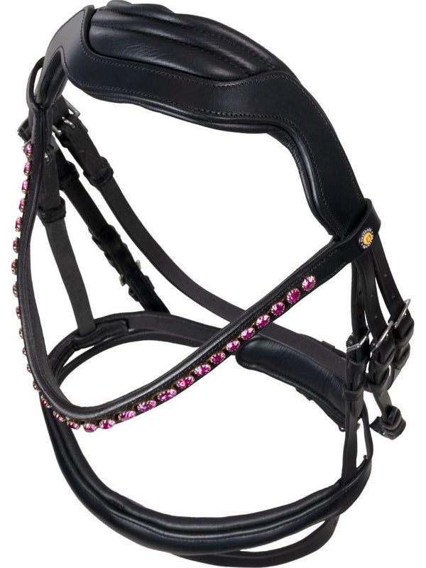 Testiera anatomica con strass fucsia