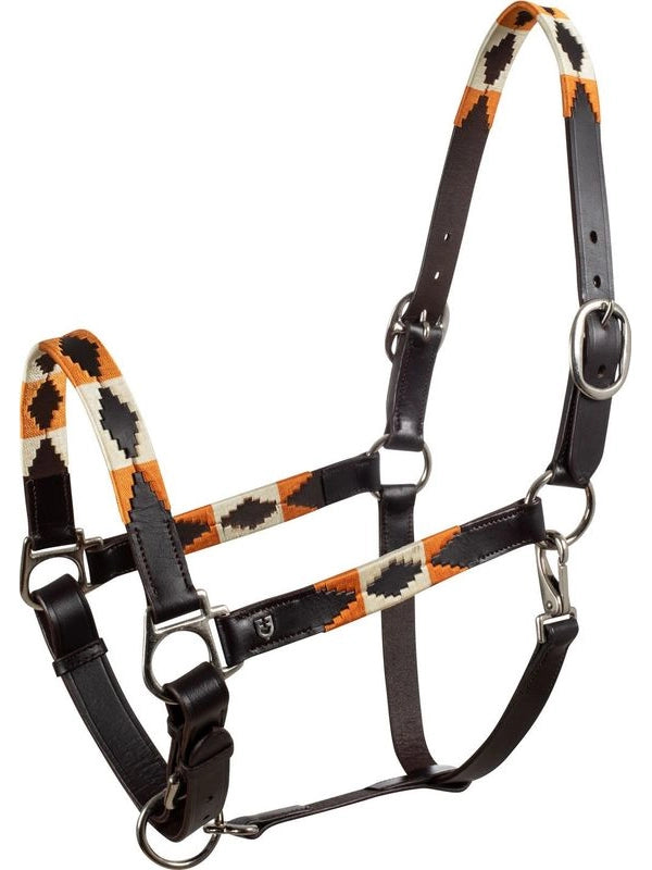 Cavezza in cuoio con decorazioni navajo