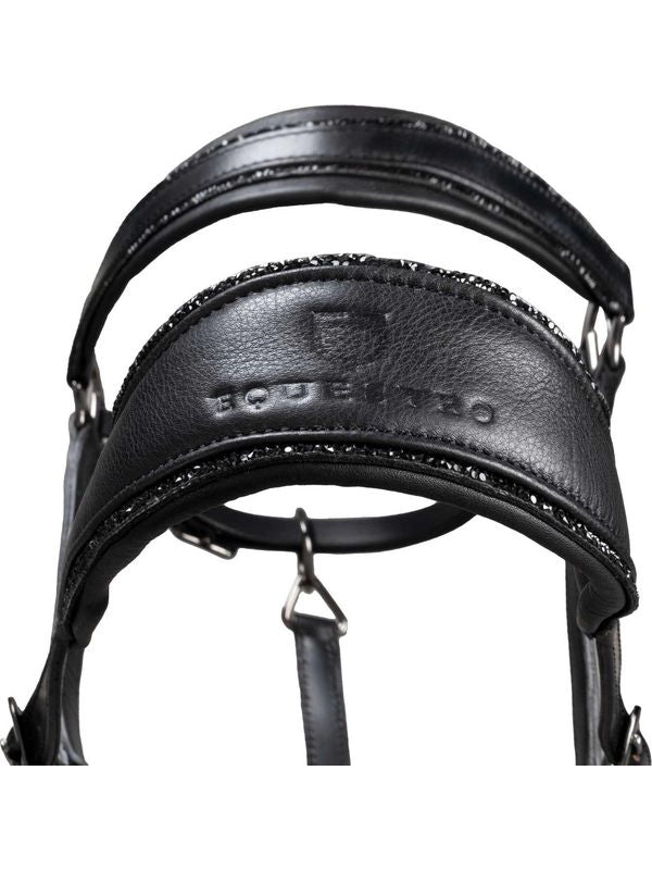 Cavezza in cuoio con piping glitterato