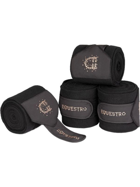 Fasce in pile con logo in strass