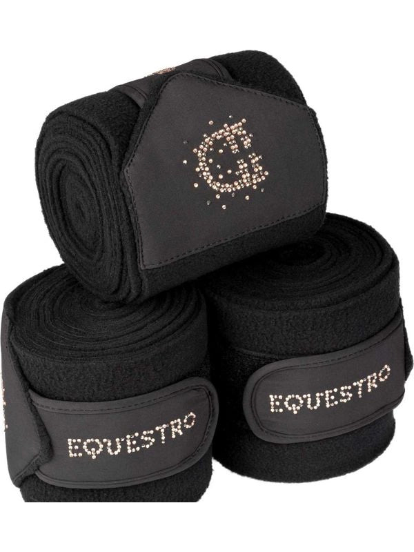 Fasce in pile con logo in strass