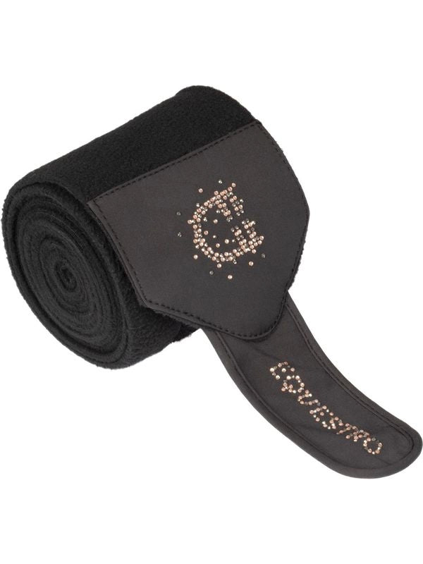 Fasce in pile con logo in strass