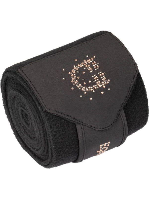 Fasce in pile con logo in strass