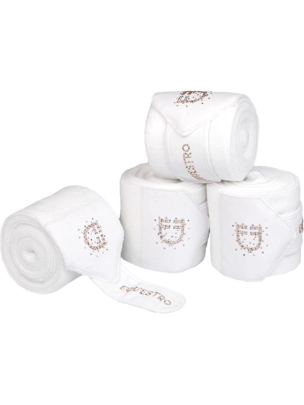 Fasce in pile con logo in strass
