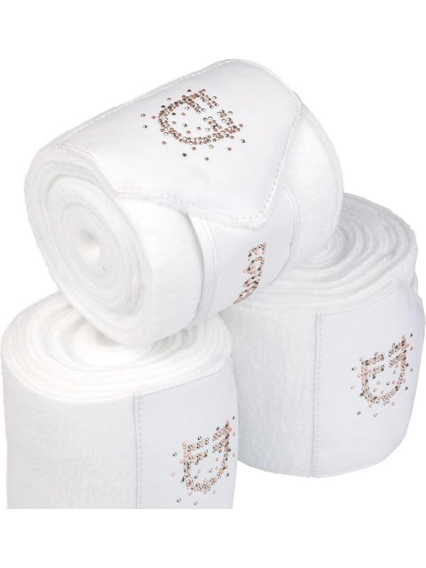 Fasce in pile con logo in strass