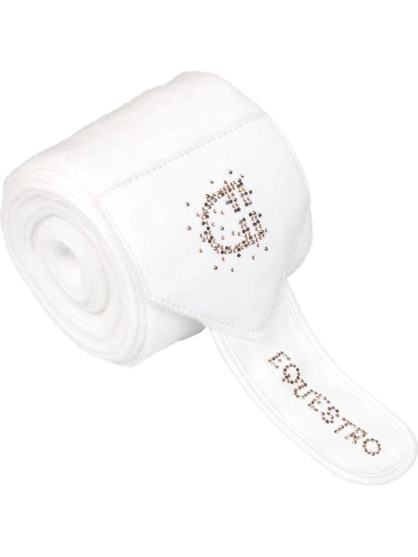 Fasce in pile con logo in strass