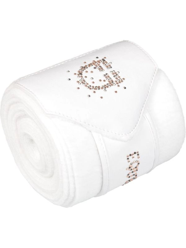 Fasce in pile con logo in strass