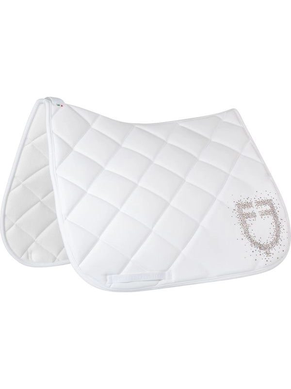 Sottosella da dressage in tessuto tecnico con logo in strass